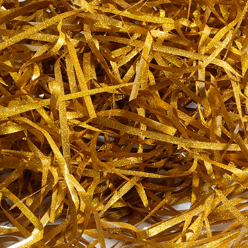 Fibra di rafia PET glitterata metallica
