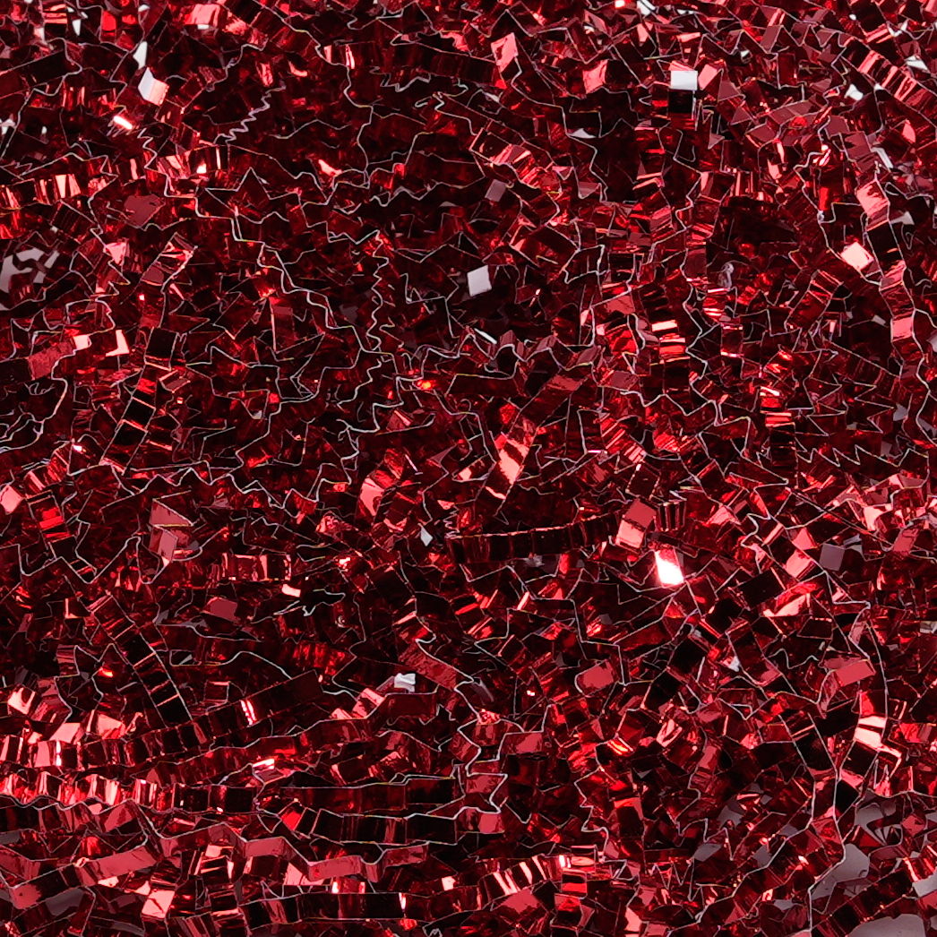 Frammenti di rafia metallizzata increspata