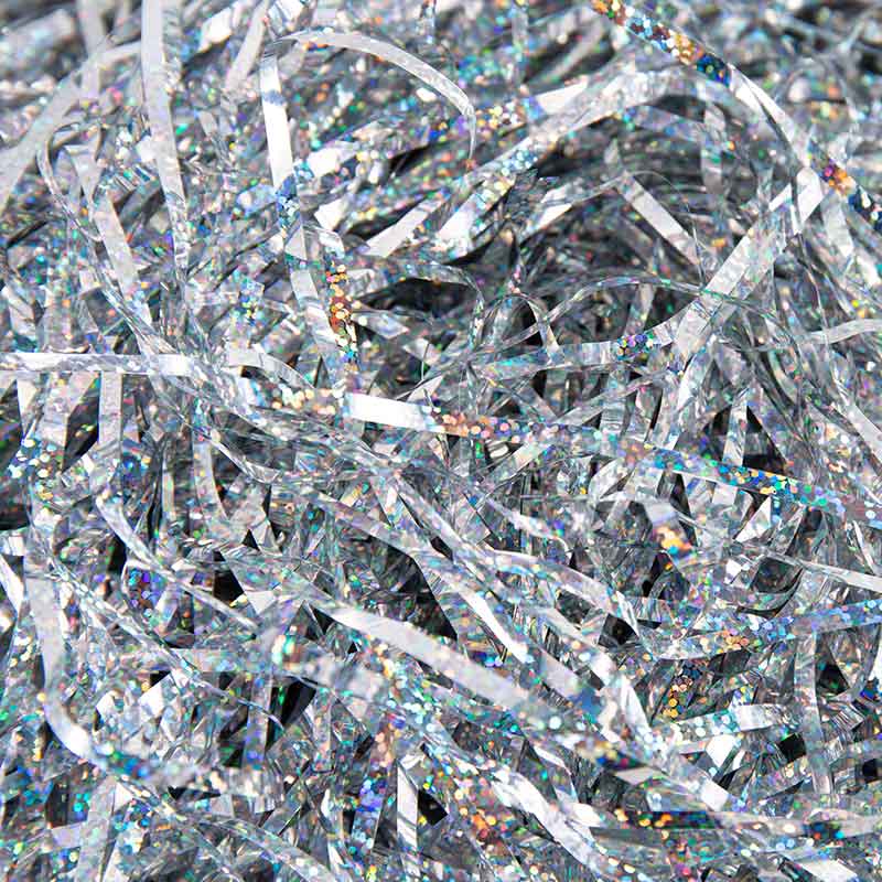 Fibra di rafia PET glitterata metallica
