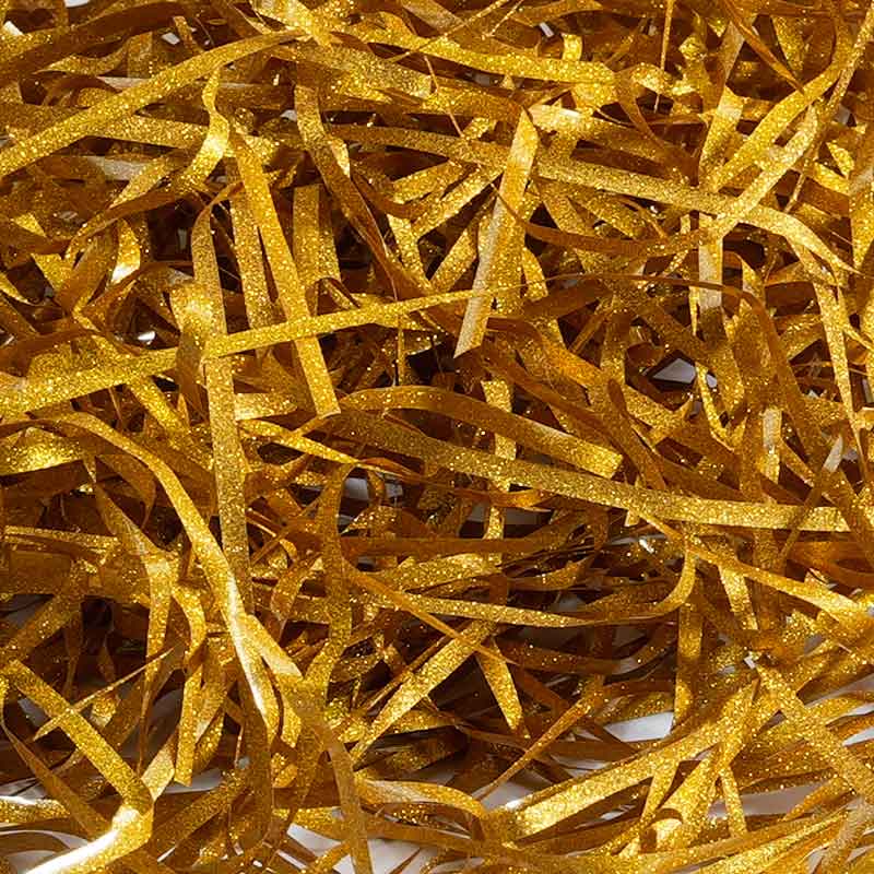 Fibra di rafia PET glitterata metallica
