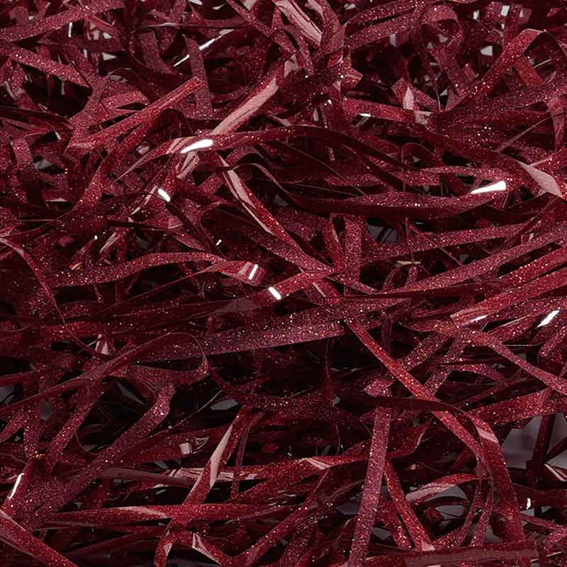 Fibra di rafia PET glitterata metallica